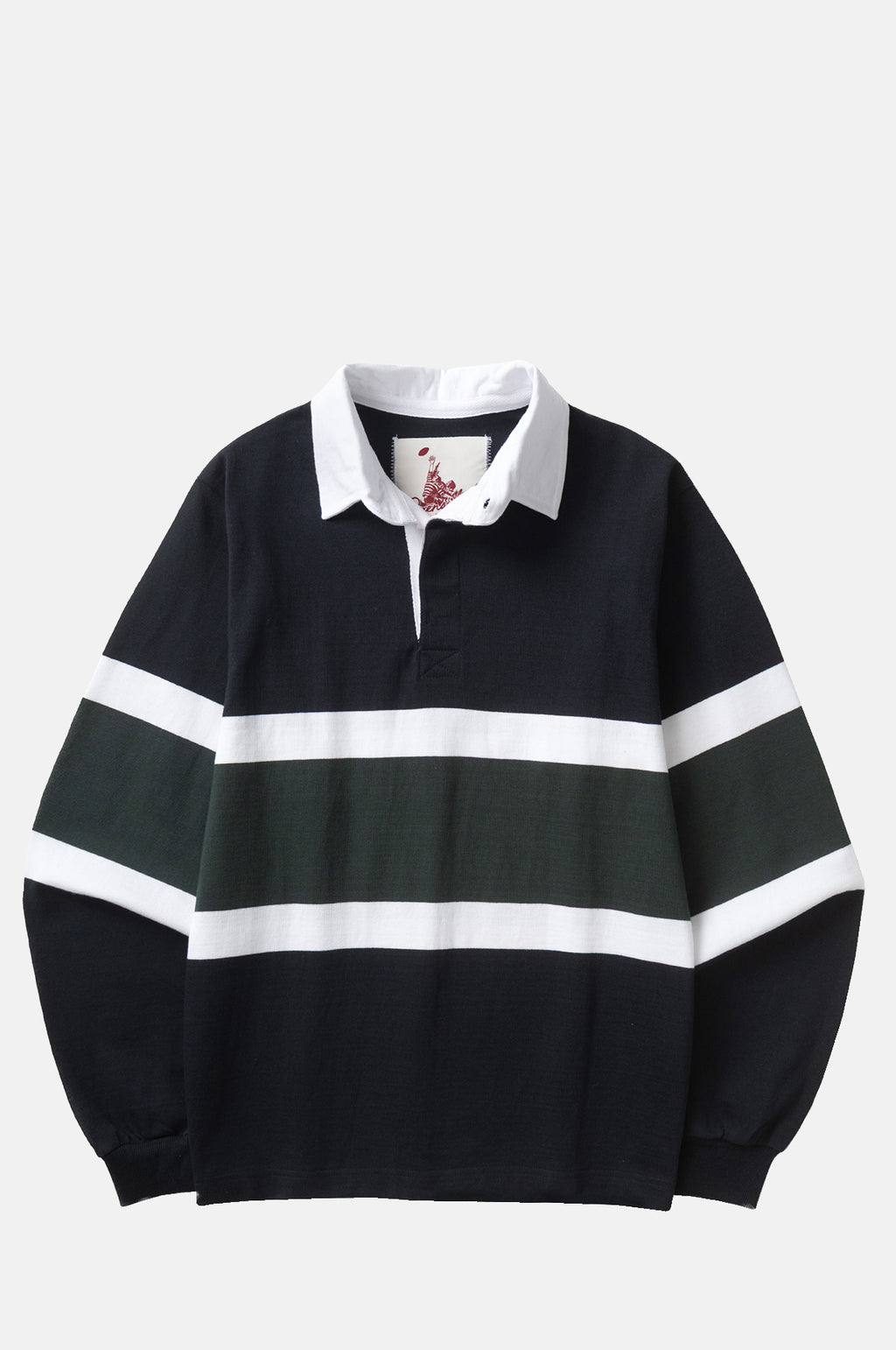 Opensider Classic Rugby Shirt Black Tri-Stripe.