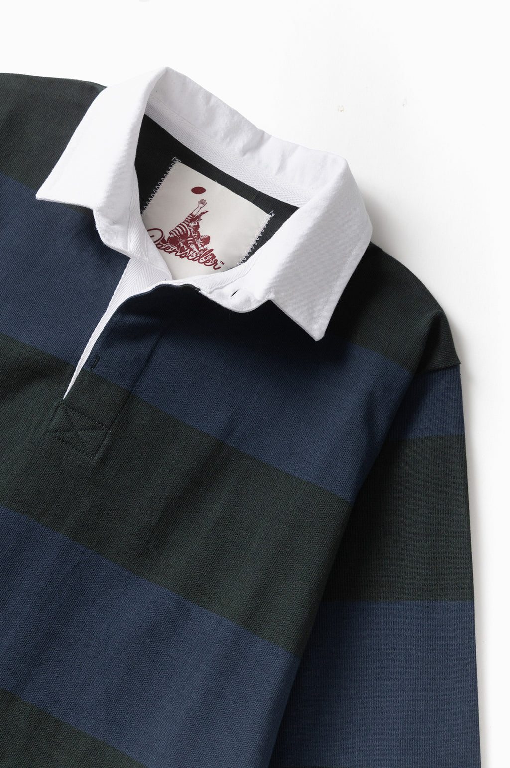 Classic Rugby Shirt Blue/Green Wide-Stripe