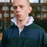 Classic Rugby Shirt Blue/Green Wide-Stripe