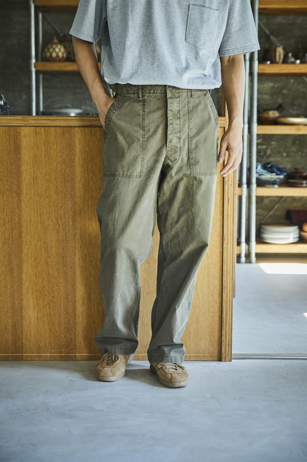 Orslow Summer Fatigue Pants Olive.