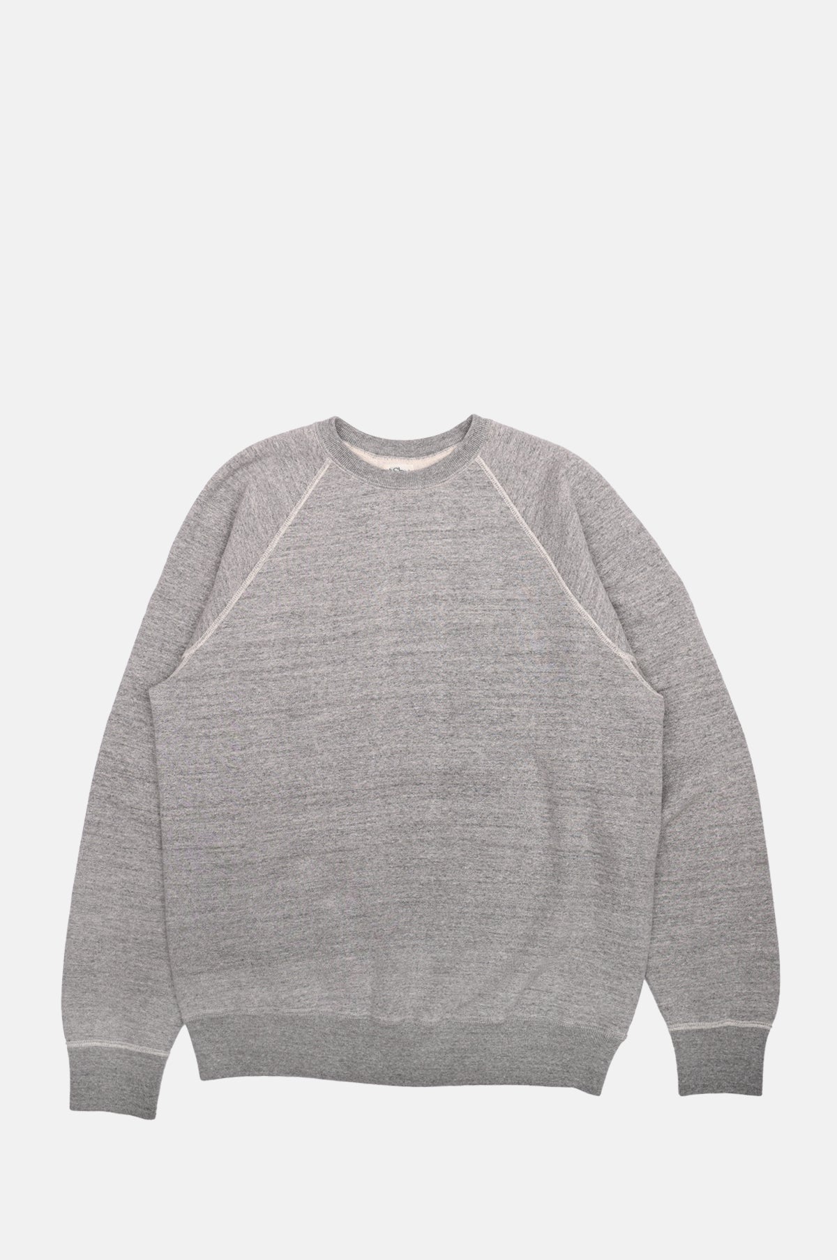 Orslow Loop Wheel Crew Neck Sweat Shirt Heather Grey.