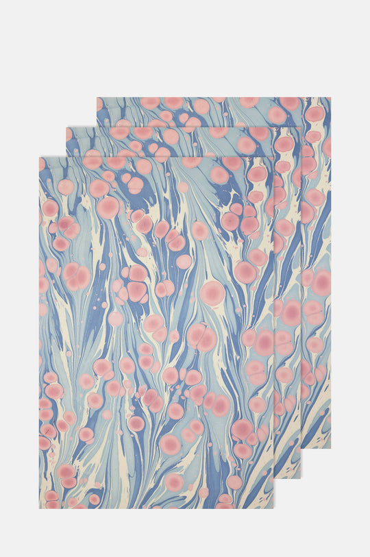Cosmos Hydrangea Marbled Wrapping Paper Set of 3 Sheets