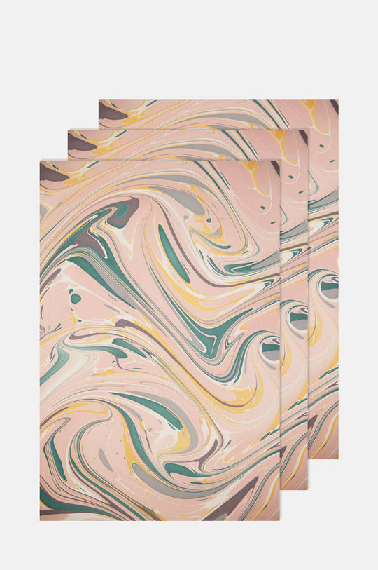 Rose Quartz Marbled Wrapping Paper Set of 3 Sheets