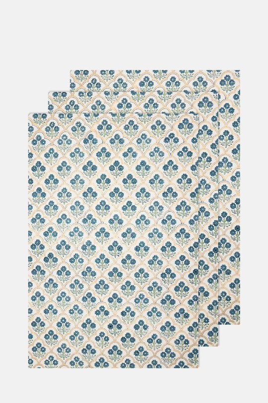Trellis Indigo Wrapping Paper Set of 3 Sheets