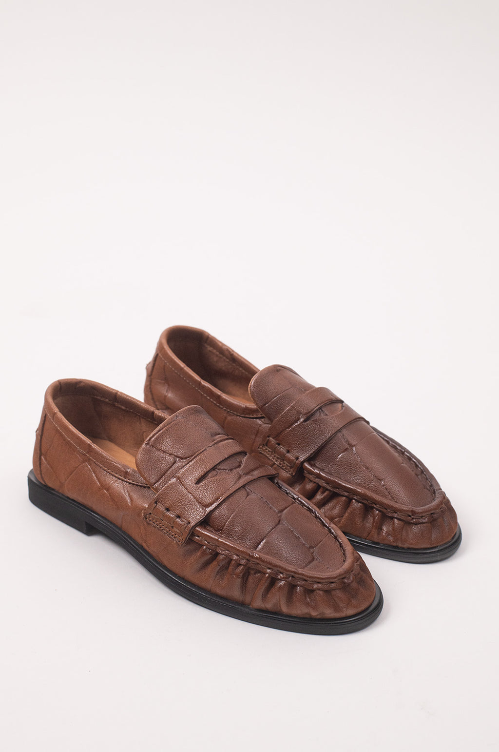 Elmira Croco Loafer Tan