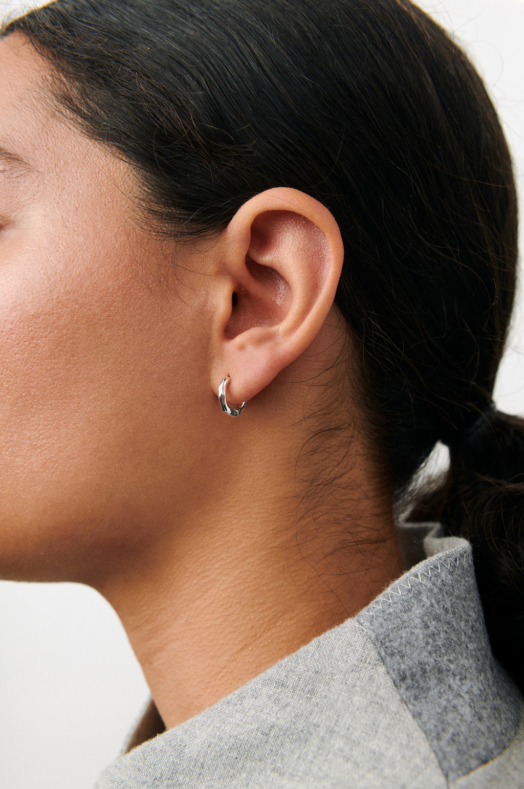 Small Spirit Silver Huggies