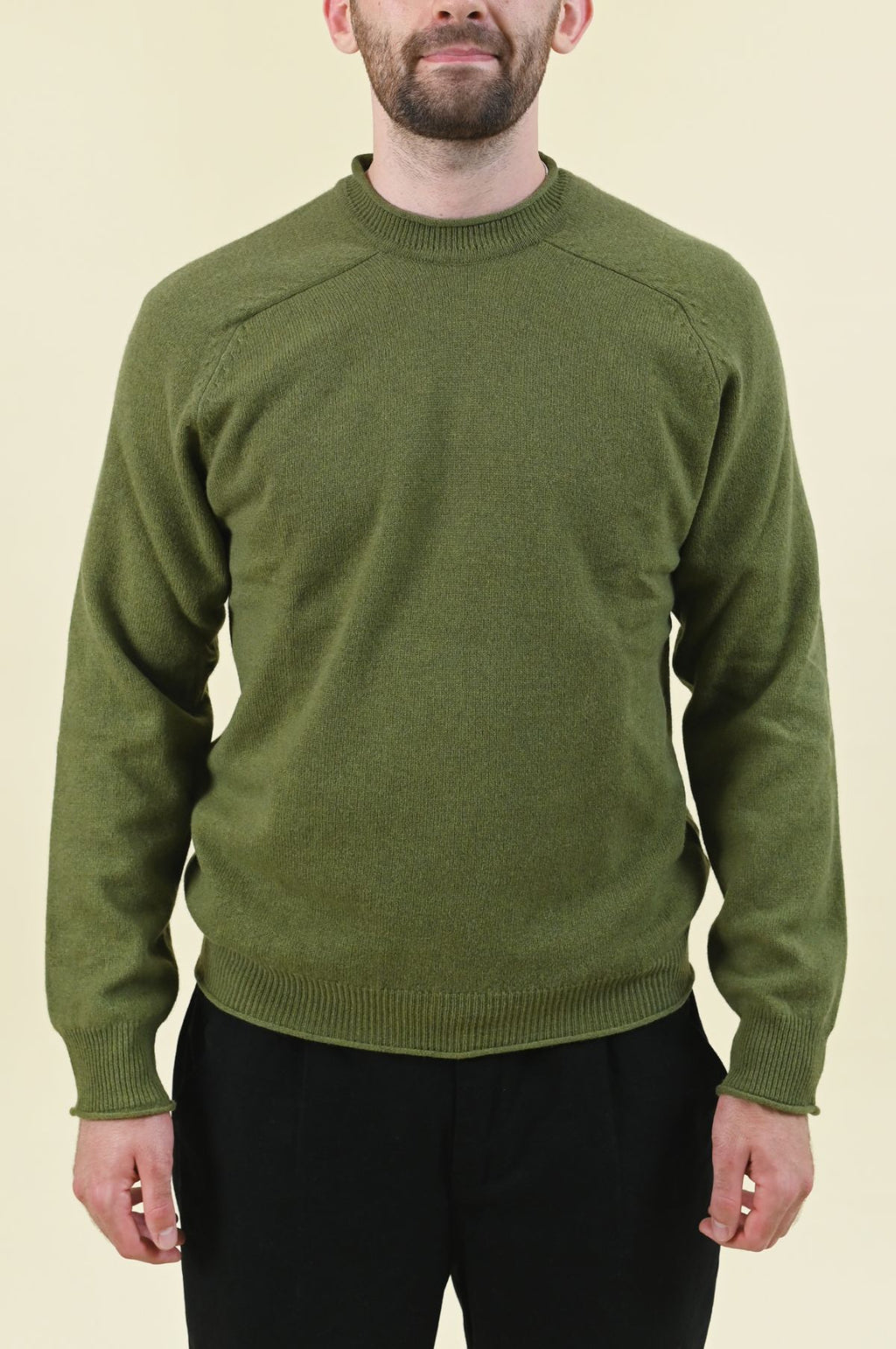 Usk Merino Crew Green Bean