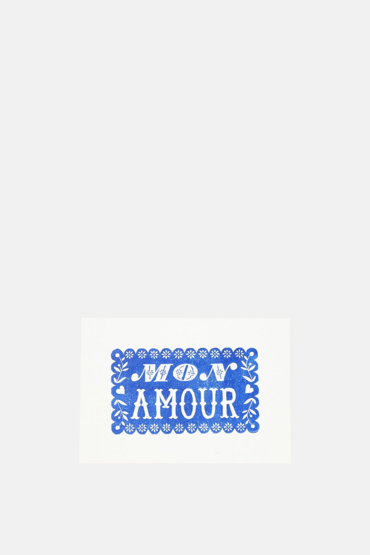 Pressed and Folded Mon Amour Greeting Card.