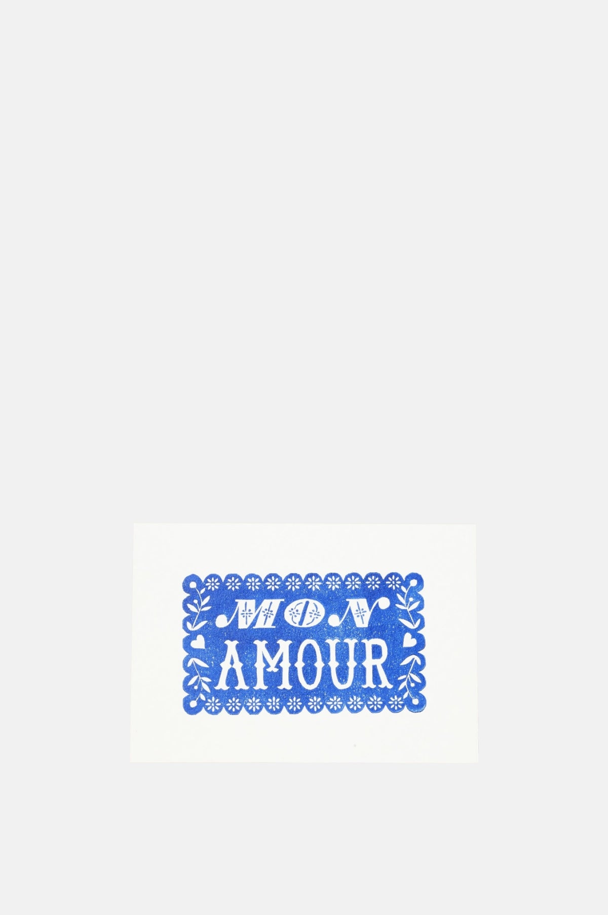 Pressed and Folded Mon Amour Greeting Card.