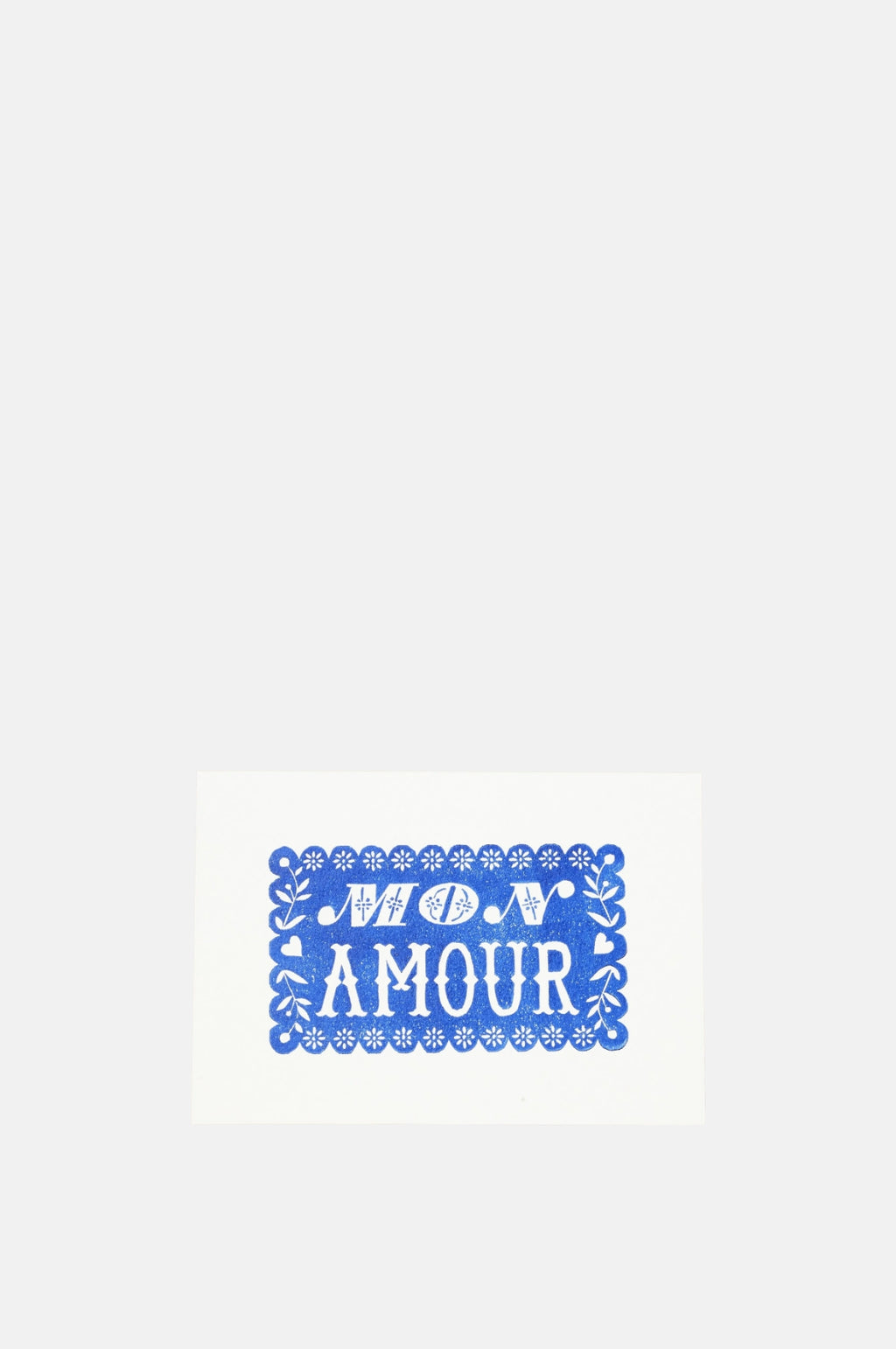 Pressed and Folded Mon Amour Greeting Card.