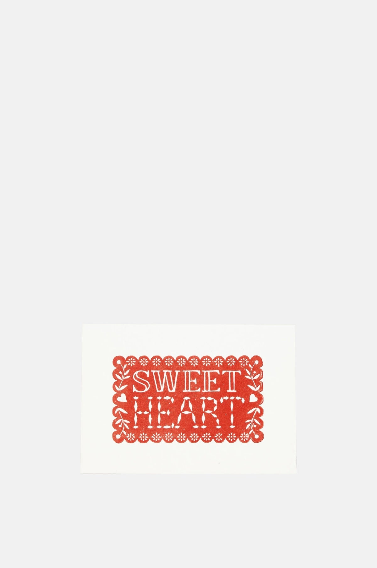 Pressed and Folded Sweet Heart Greeting Card.