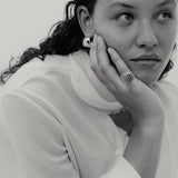 Contour Hoop Gold Earrings