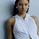 Contour Hoop Silver Earrings