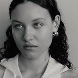 Contour Hoop Silver Earrings