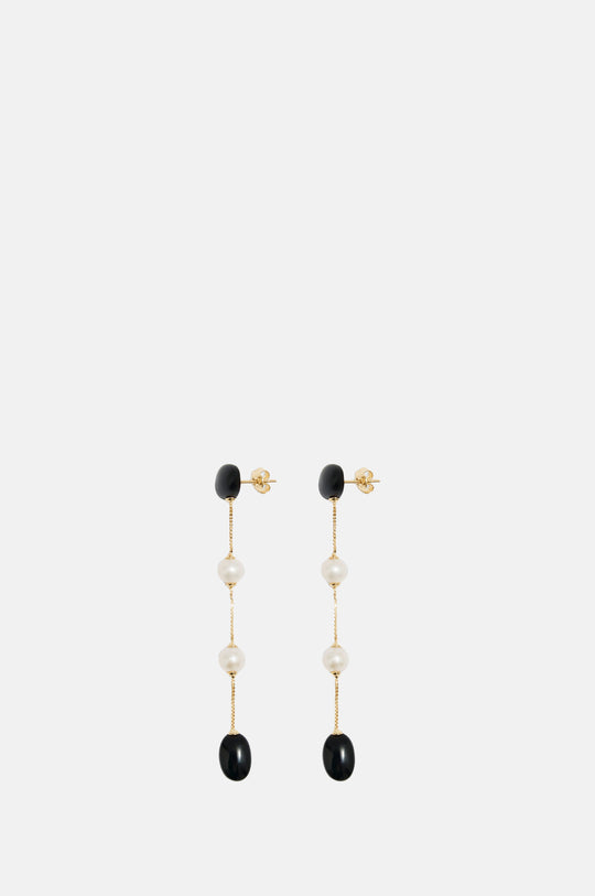 Dualism Long Gold Earrings