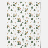 Red Cap Cards Forest Christmas Wrapping Paper Sheet.