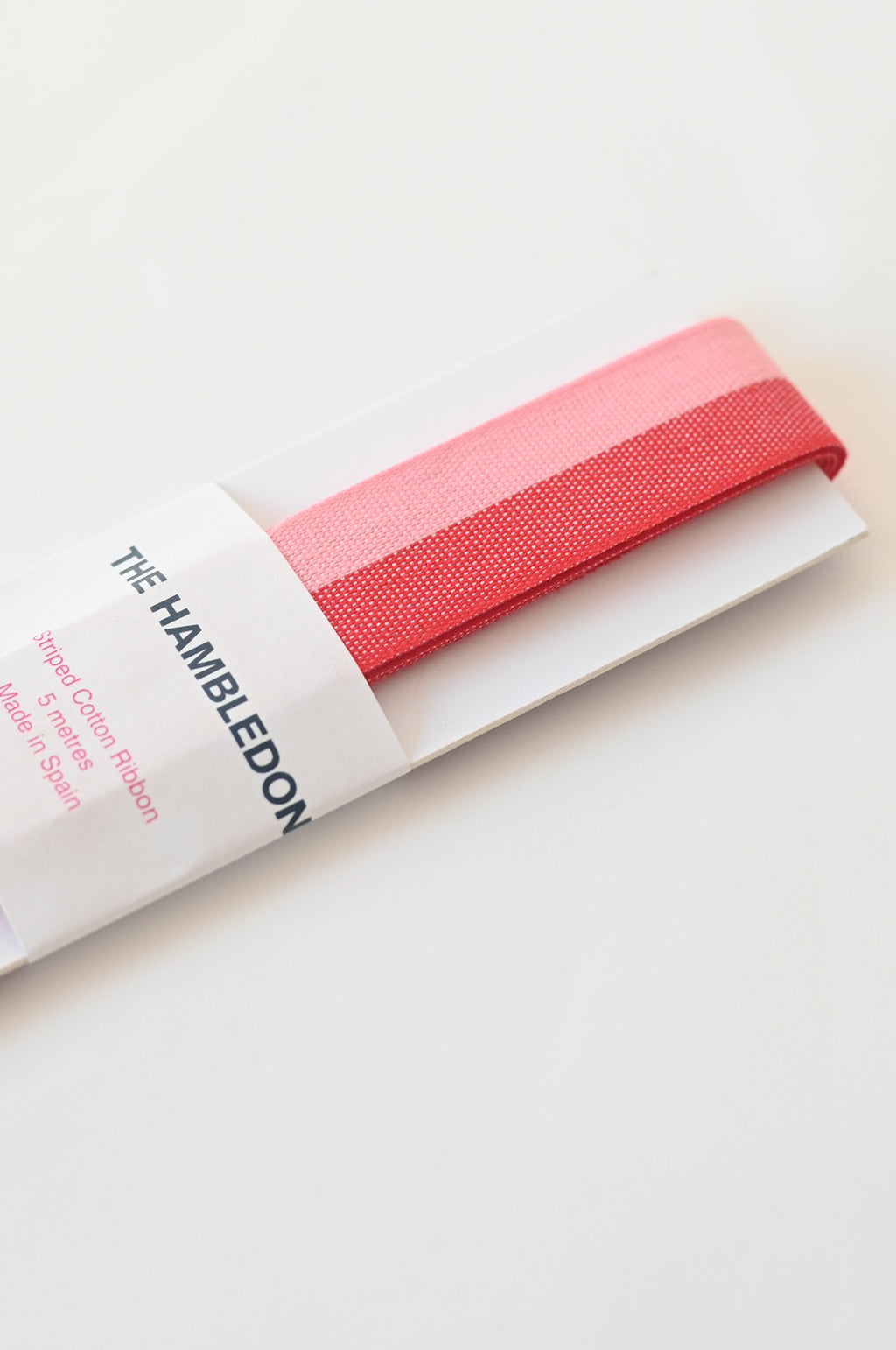 Red and Candy Pink Bicolor Cotton Ribbon 25mm x 5m