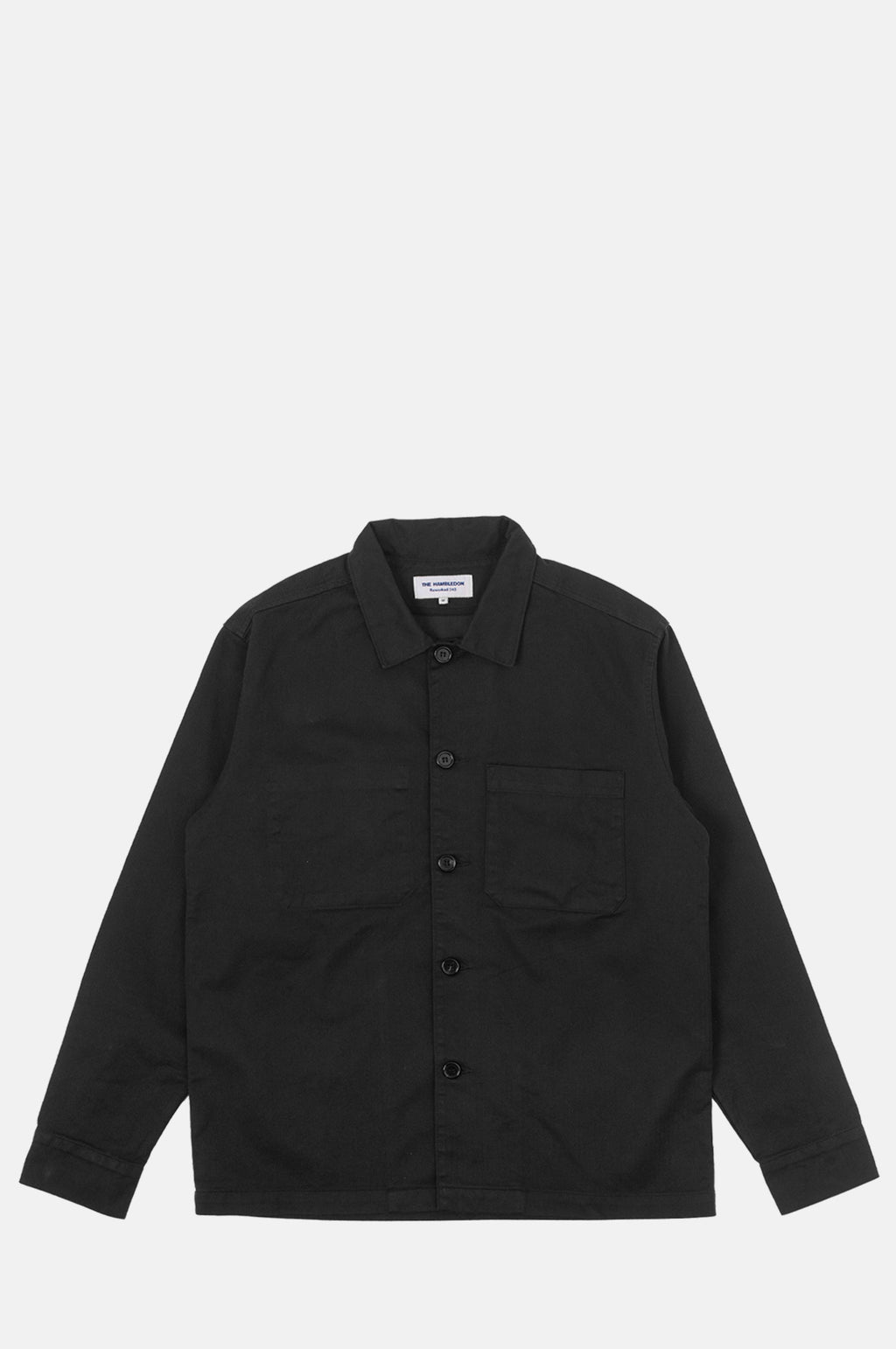 Reworked348 Barker Washed Herringbone Shirt Black.