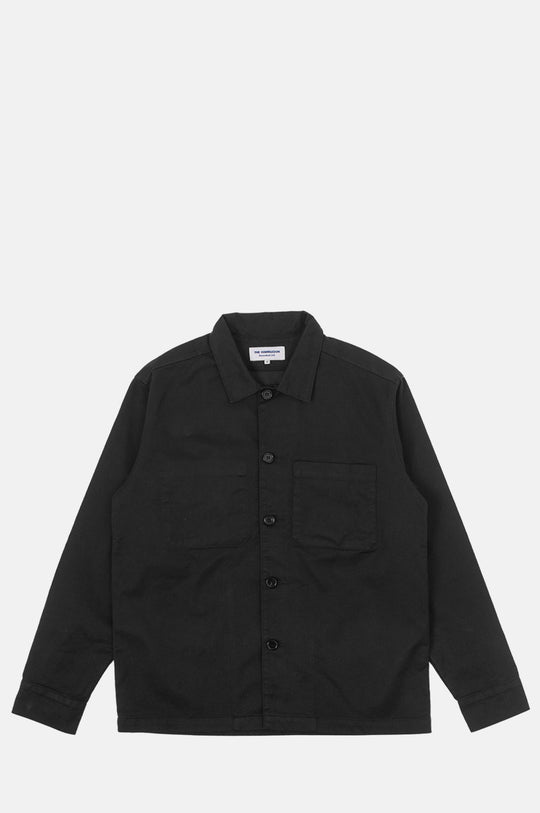 Barker Washed Herringbone Shirt Black