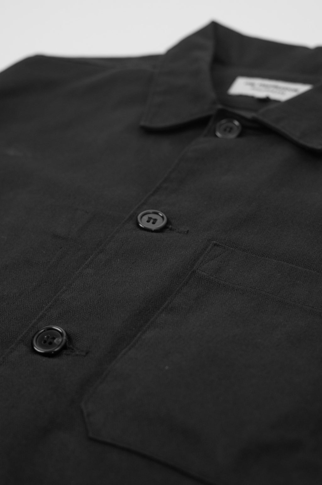Barker Washed Herringbone Shirt Black
