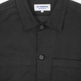 Barker Washed Herringbone Shirt Black
