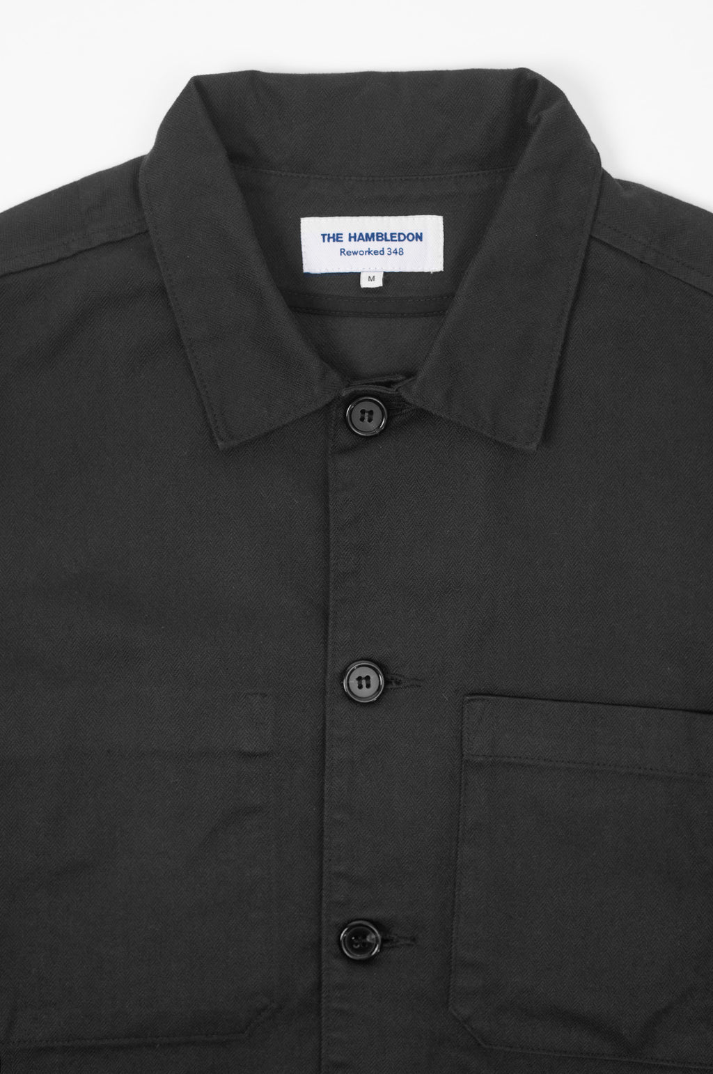 Barker Washed Herringbone Shirt Black