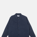 Reworked 348 Barker Washed Harringbone Shirt Navy.