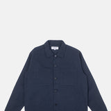 Reworked 348 Barker Washed Harringbone Shirt Navy.