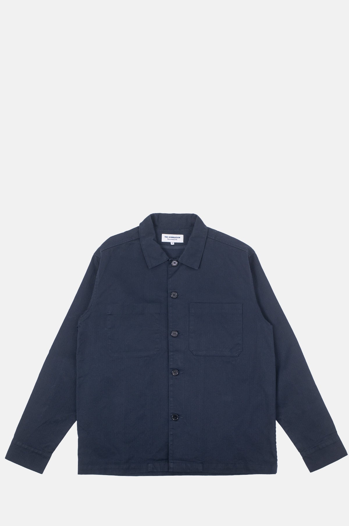 Reworked 348 Barker Washed Harringbone Shirt Navy.