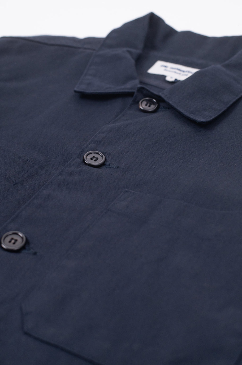 Barker Washed Herringbone Shirt Navy