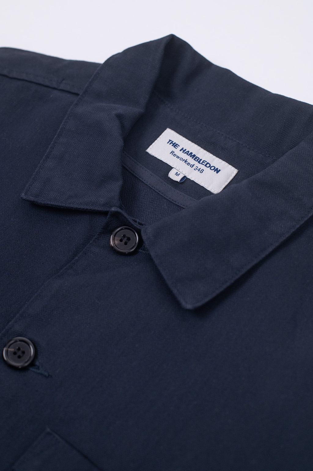 Barker Washed Herringbone Shirt Navy