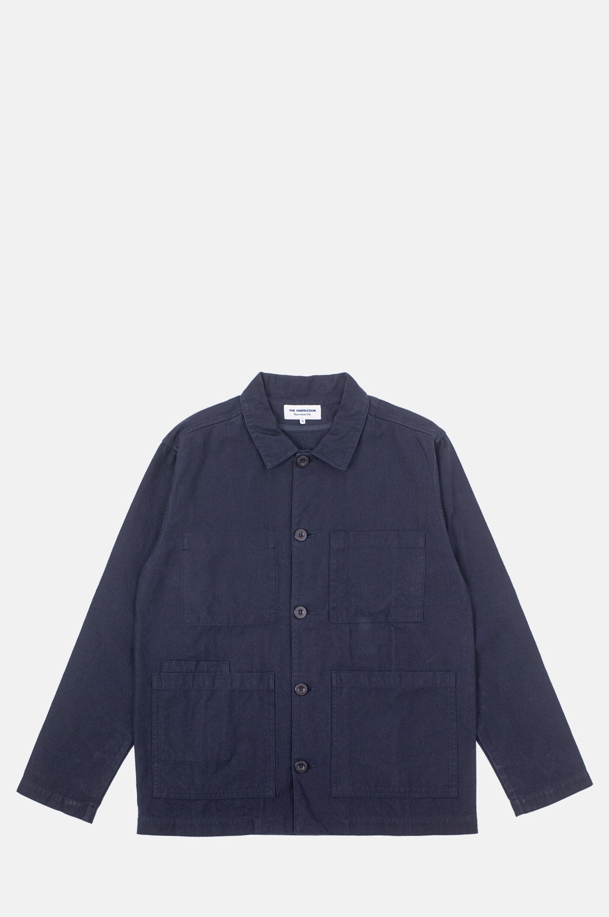Reworked 348 William Washed Herringbone Chore Jacket Navy.