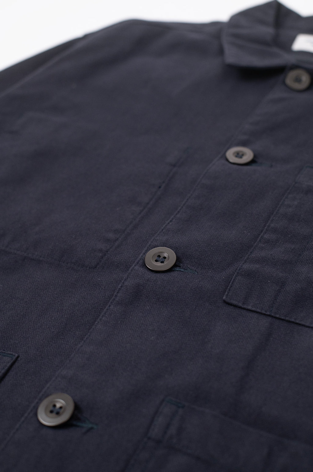 William Washed Herringbone Chore Jacket Navy