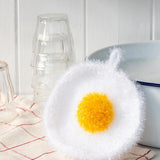 Fried Egg Non-Scratch Scrubber Dishcloth