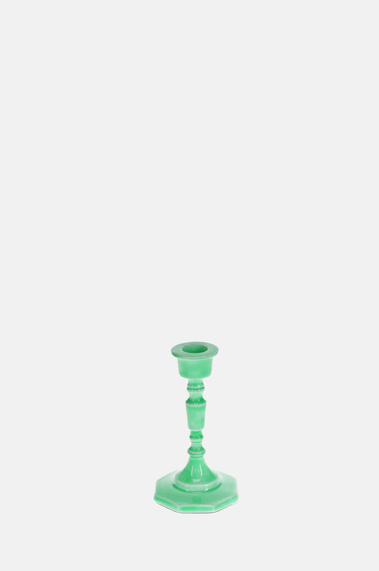 Enamel Candlestick 13cm Green
