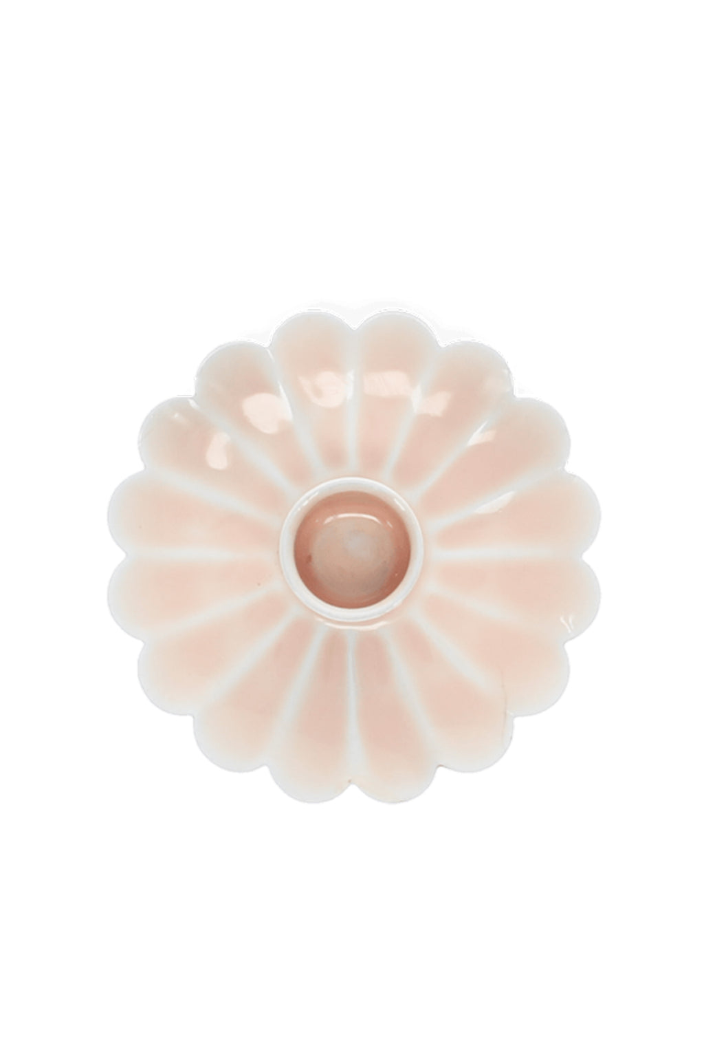 Enamel Flat Flower Candle Holder Soft Pink