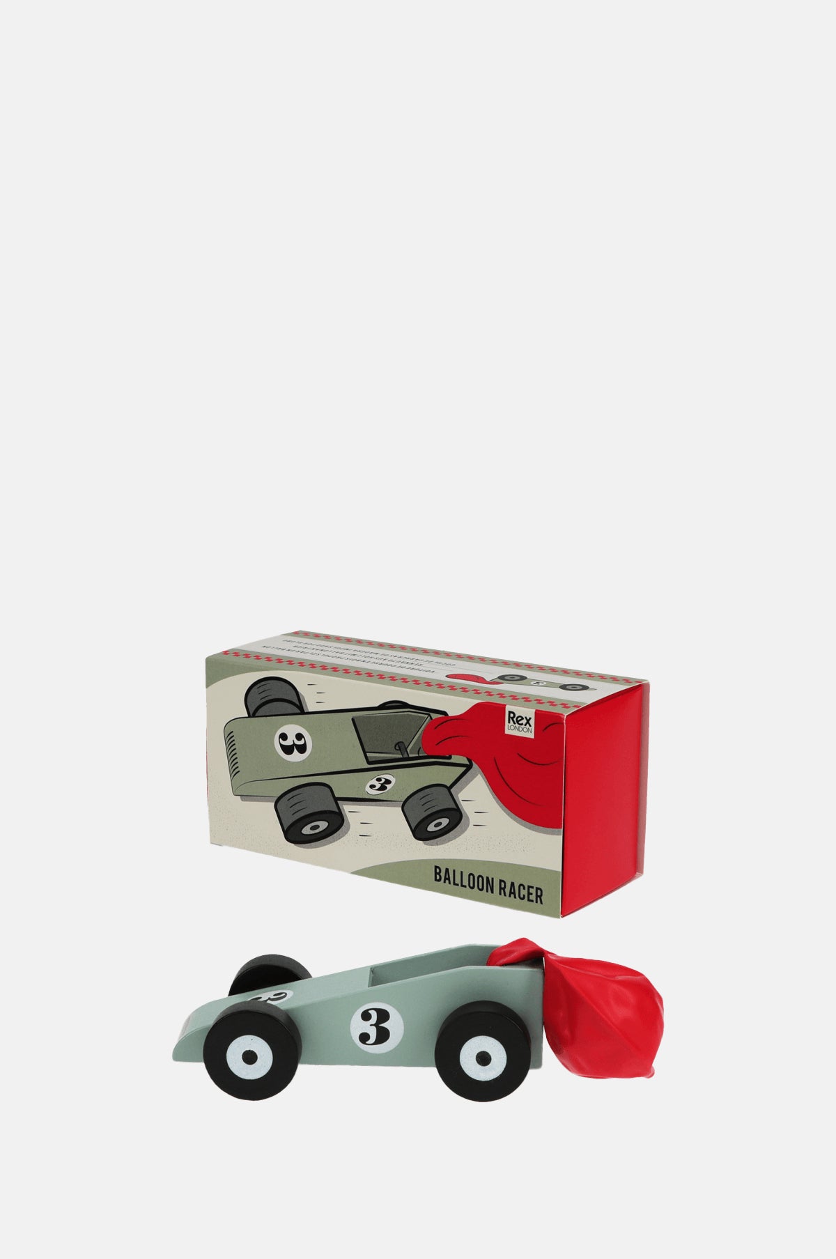 Rex London Wooden Balloon Powered Racing Car.