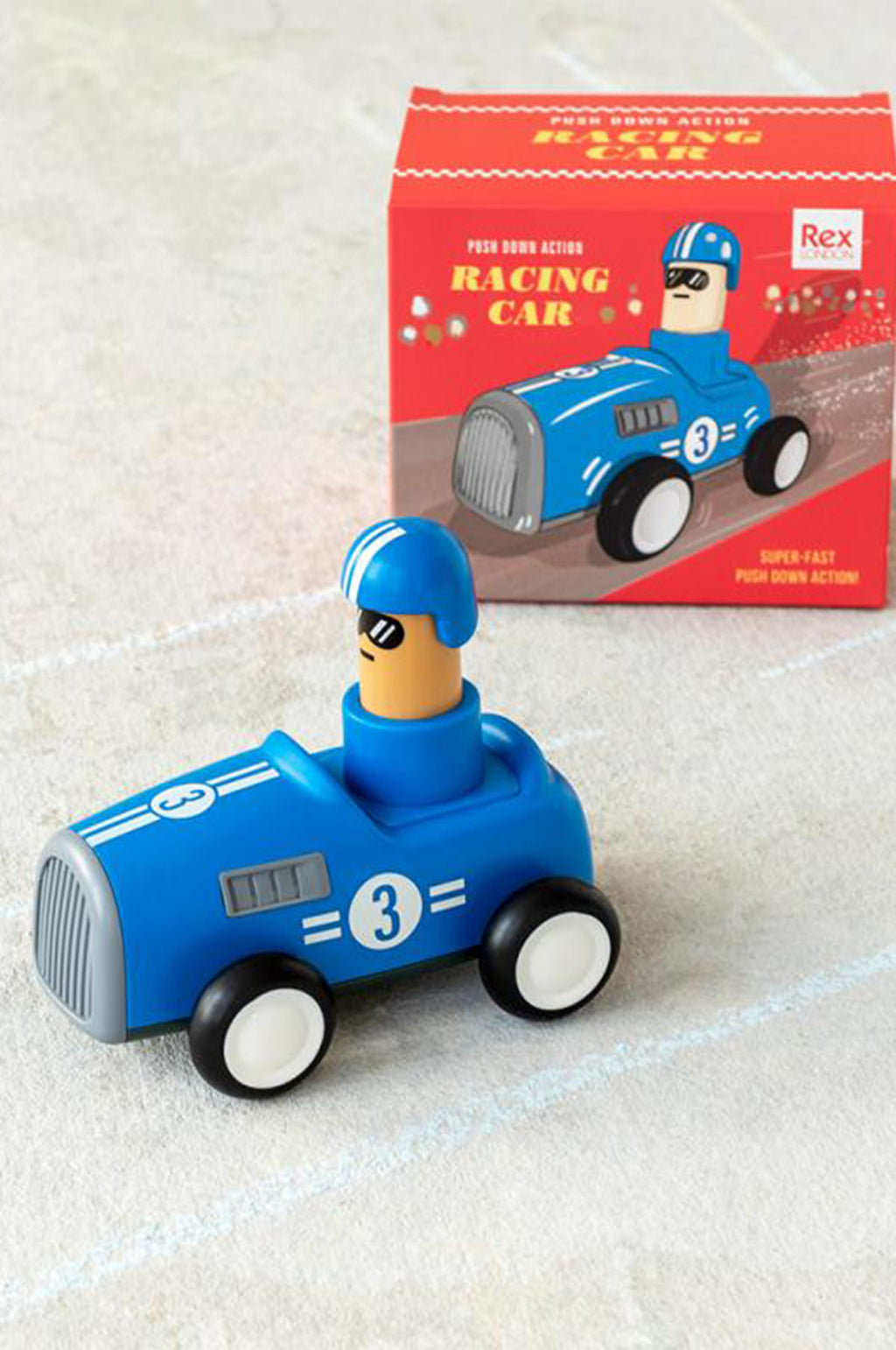 Push Down Action Racing Car Blue