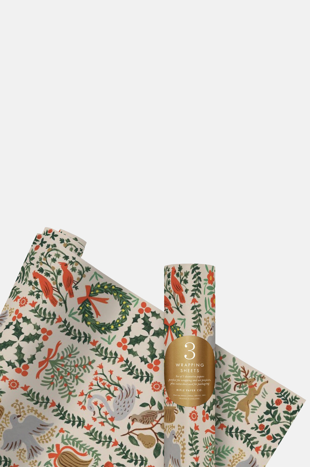 Rifle Paper Co Roll of 3 Christmastide Wrap.