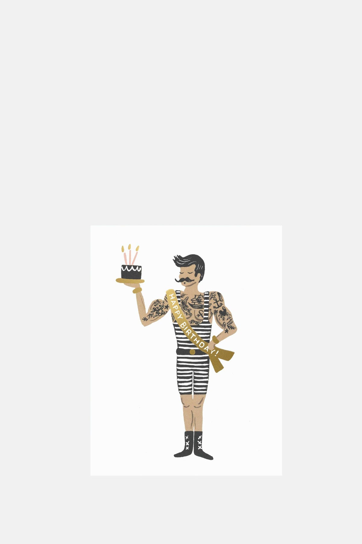Rifle Paper Co Strongman Birthday Card.