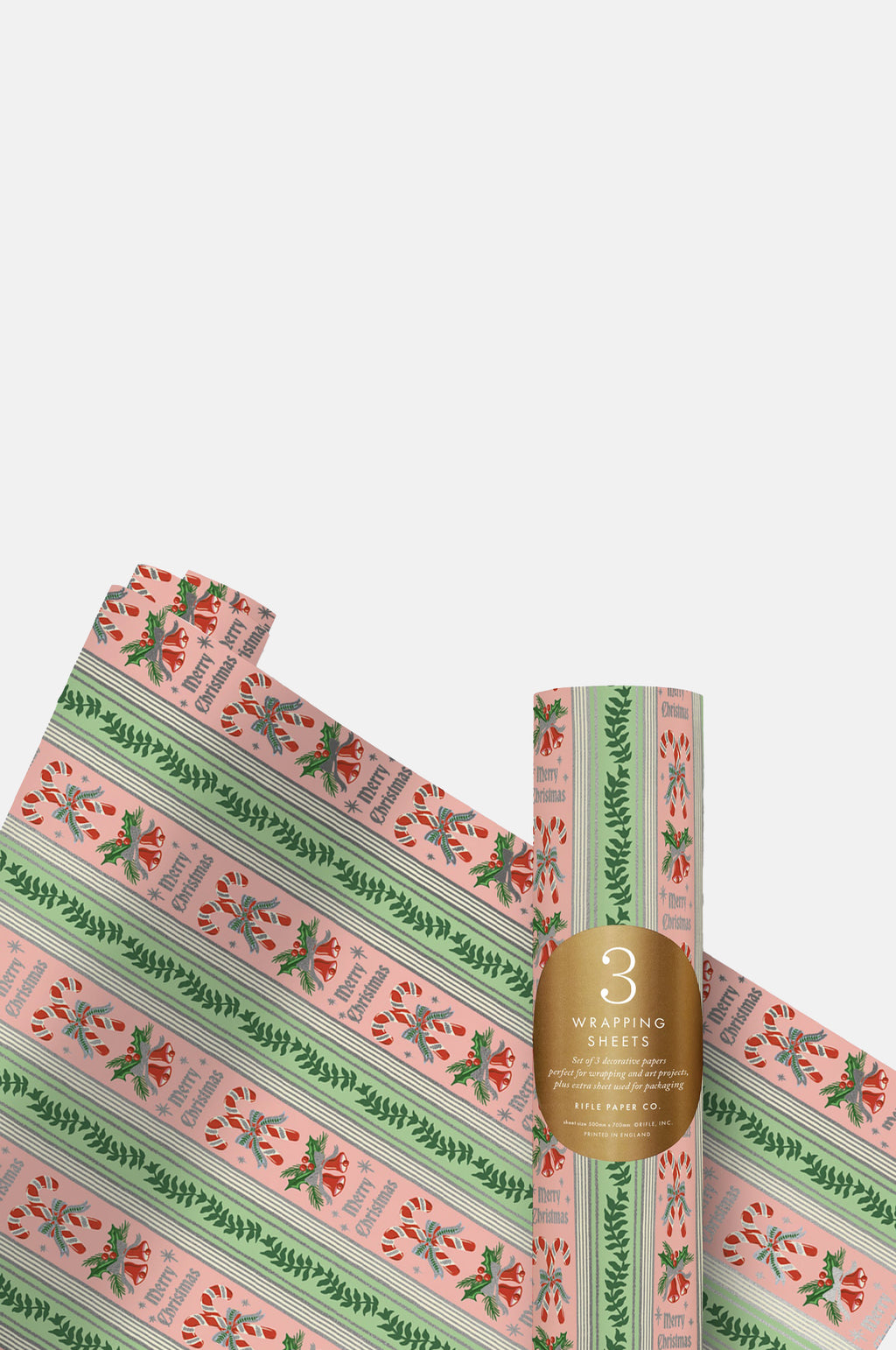 Rifle Paper Co Candy Cane Stripe Wrap Roll.