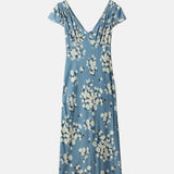 Rixo Cathy Dress Chelsea Amelia Bouquet Blue.