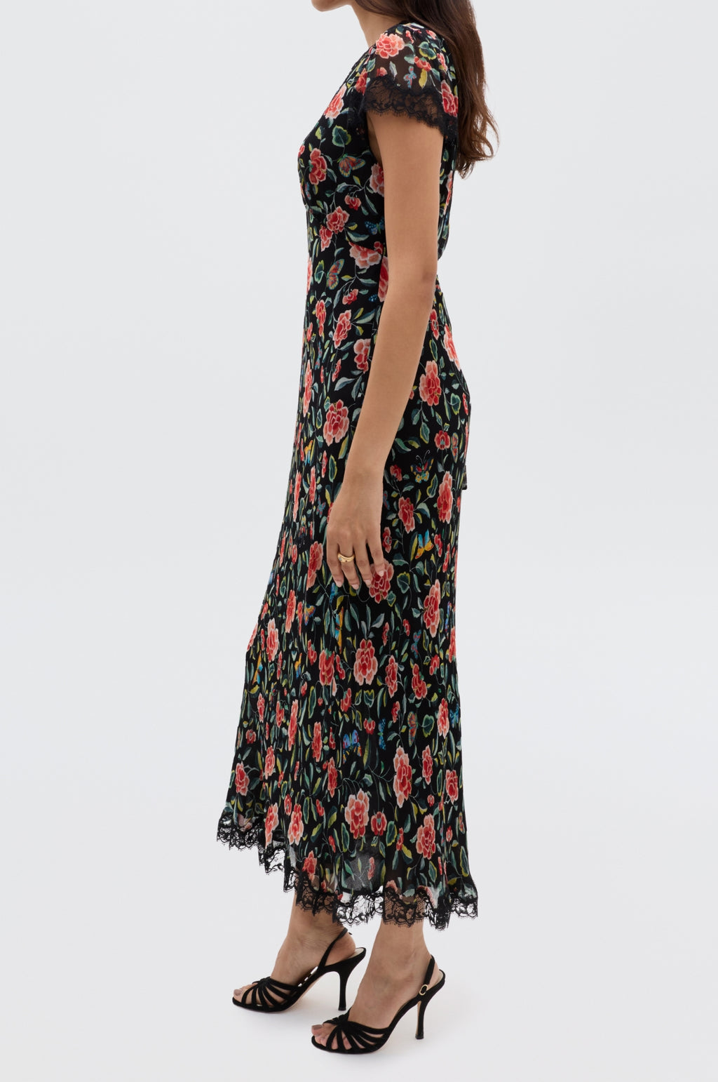 Clarice Dress Butterfly Floral Black