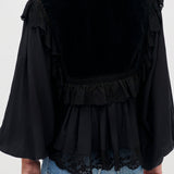 Diann Top Lilly Embroidery Black