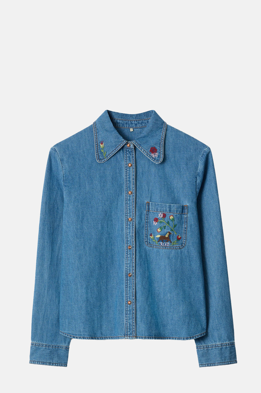 Rixo Edaline Top Sadie Embroidery Light Vintage.