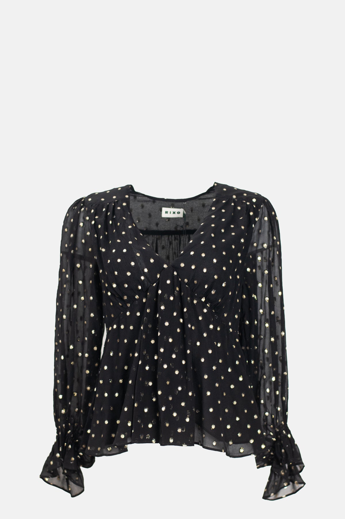 Rixo Ethel Top Gold Spot Black.