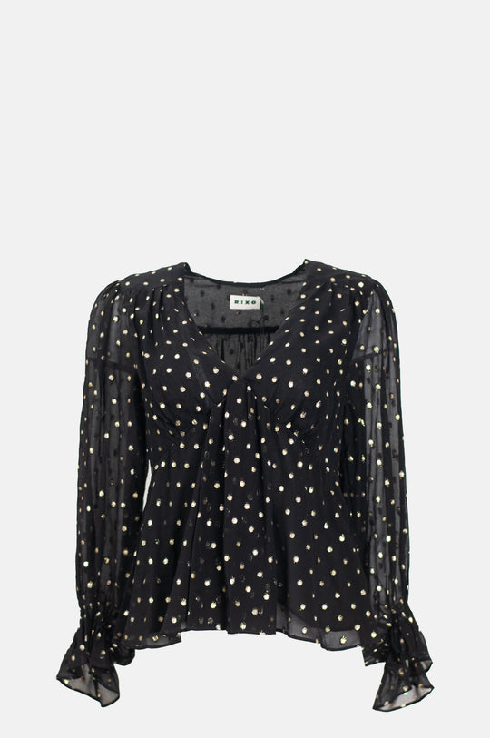Ethel Top Gold Spot Black