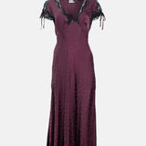 Rixo Fern Dress Floral Trail Jacquard Wine.