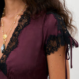 Fern Dress Floral Trail Jacquard Wine