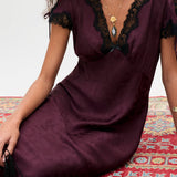 Fern Dress Floral Trail Jacquard Wine
